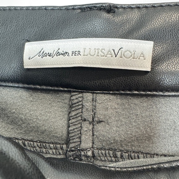 Black Faux Leather Women's Pants - Picture 4 of 8